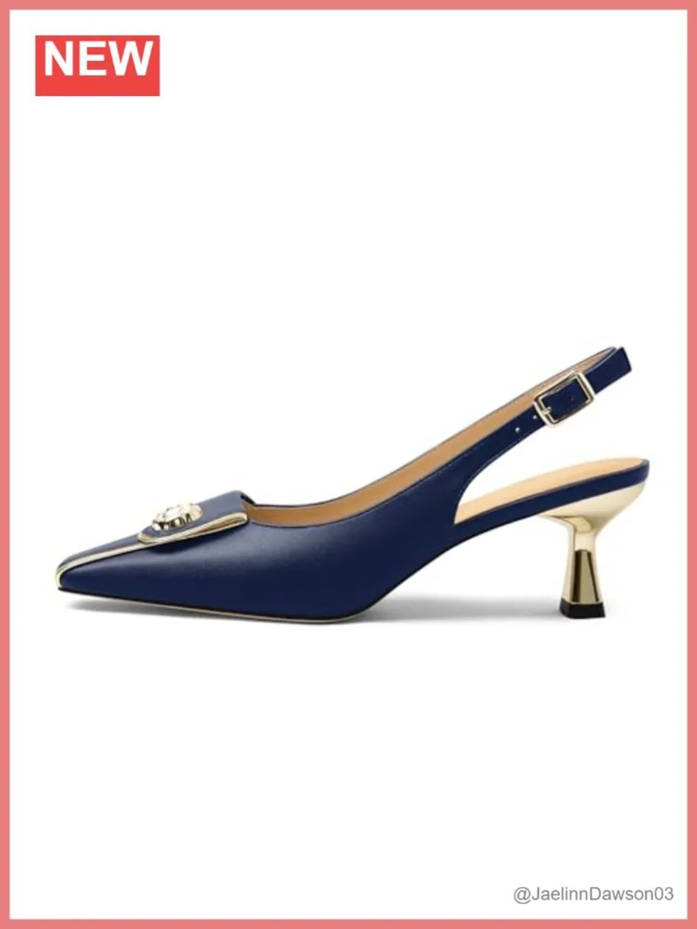Women's Kitten Heels Slingback Square Toe Low Heel Pumps Closed Toe Matte Slip